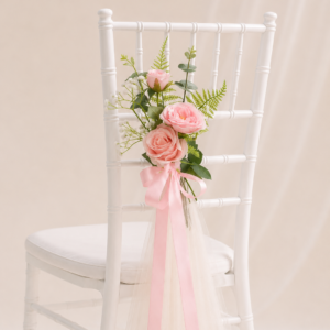 pink aisle chair floral decorations