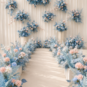 blue & pink floral set