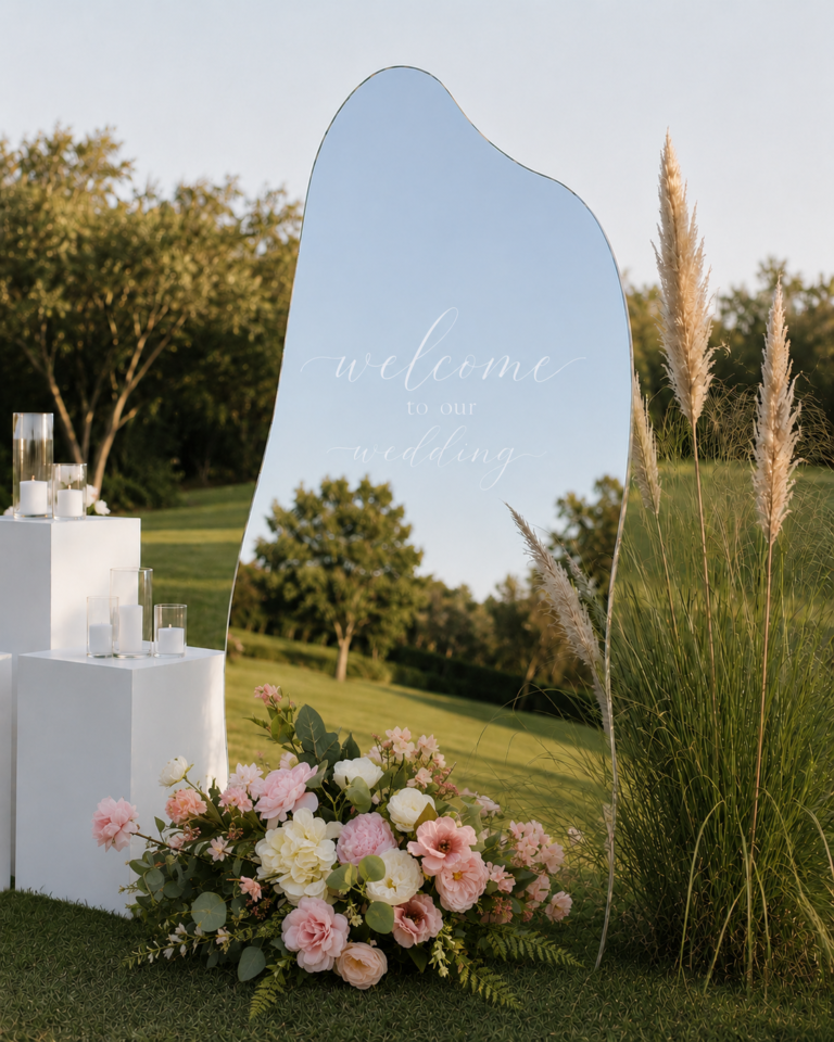 large welcome floral styling