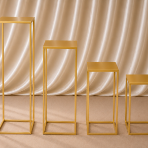 gold geometric pedestal stand set (set of 4)