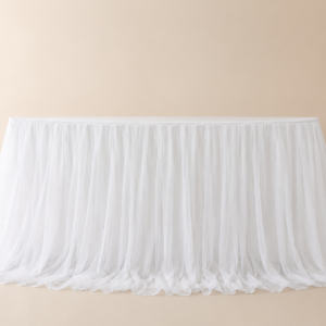 white table draping