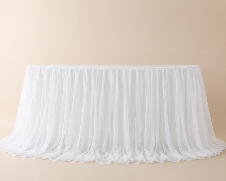 white table draping