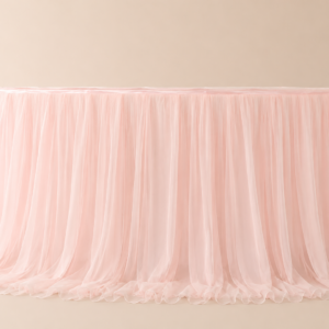 pink table draping