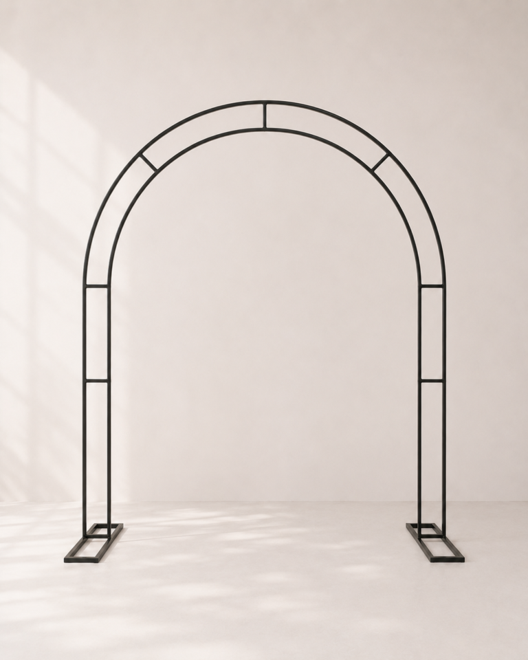 black arched frame