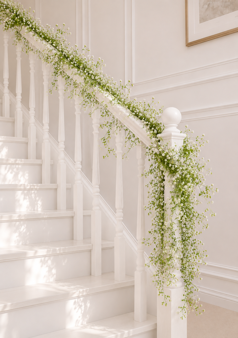 baby’s breath floral garland