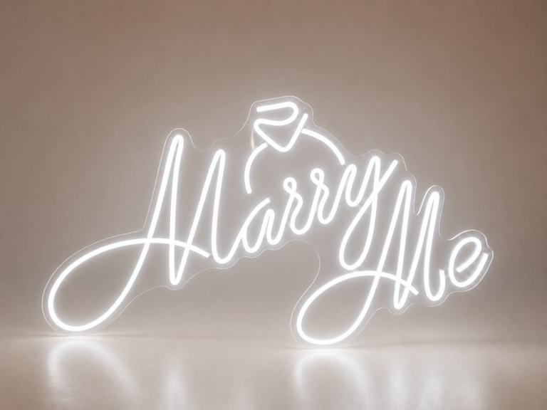 diamond “marry me” neon letter sign (battery operated)