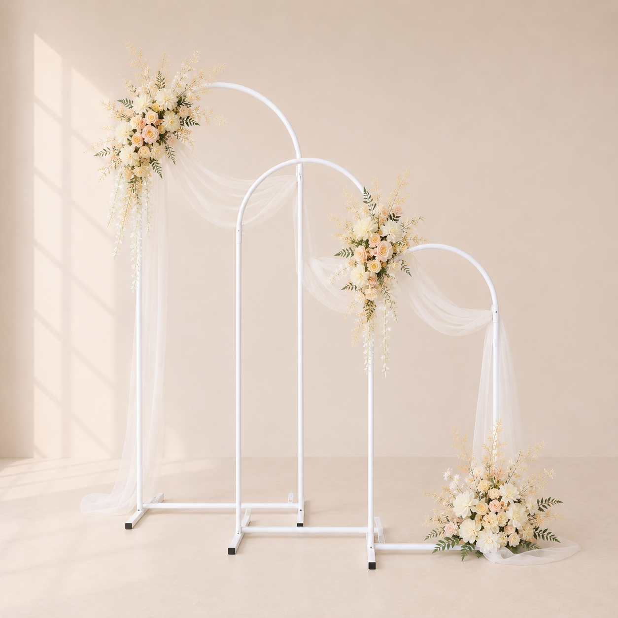 white arch frame set (set of 3) white arch frame set (set of 3)